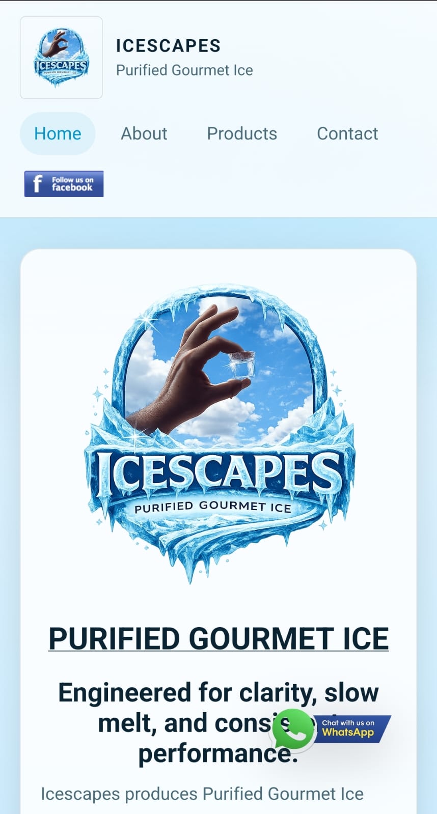 IceScapes mobile website view